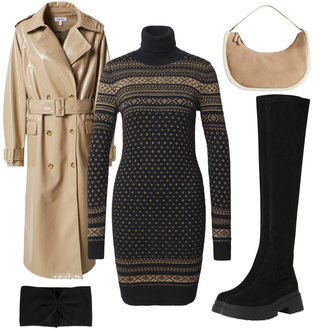 Outfit mit Ohrenwärmer & Stirnband Zwillingsherz "Schicker Winterlook"