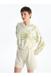 Lcwk Tie-Dye Patterned Long Sleeve Oversize Women's Hoodie
