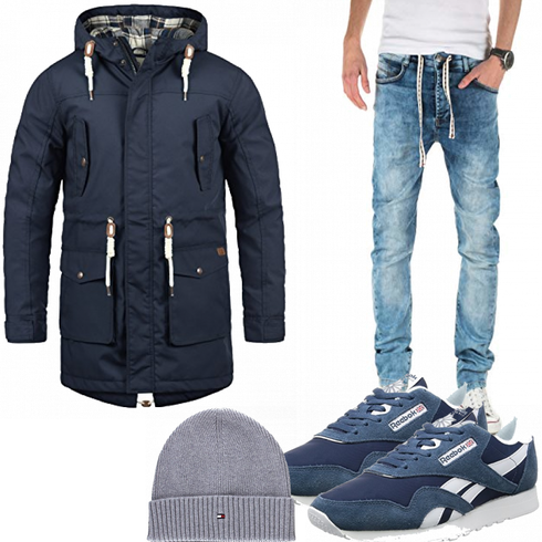 Blau Overall/Jacke Winter Parka !Solid kombinieren