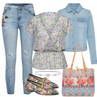 Outfit mit Hausschuh Sioux "FlowersEverywhere"