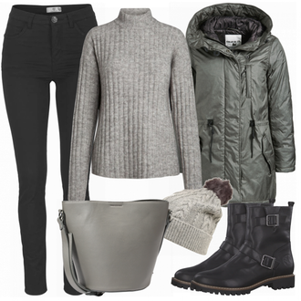 Outfit met grijs Khujo "Stijlvol"