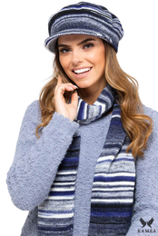 Woman's Set Beret&Scarf K.19.238.12 Navy Blue