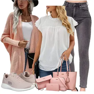 Ultra Flex Outfit mit Rosa/Grau Skechers "Perfekt Für Den Frühling"
