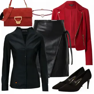 Outfit mit Schwarz High Heel Buffalo "Herbstlicher Look"
