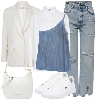 Jeans Outfits mit Weiß/Grau Anzug esqualo "Schöner Sommer Look"