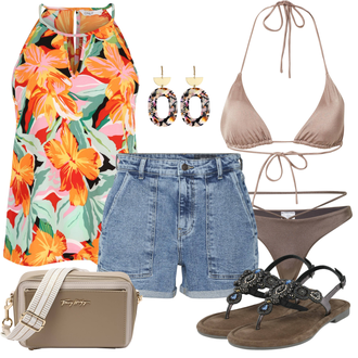 Festival Outfit mit Grau Große Größe/T-Shirt & Top/Premium Top ONLY (tall) "Urlaub Outfit"
