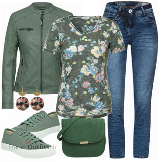 Outfit mit Grün Sneaker Superdry "Modisches Frühlingsoutfit"