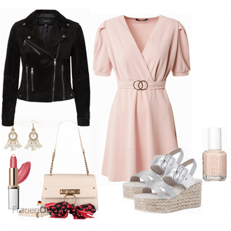 Outfit mit Schwarz Lederjacke VERO MODA "Sweet but psycho"