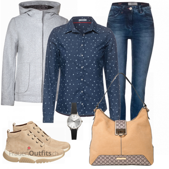 Outfit mit Beige Stiefel Gabor "Herbstliches Freizeit Outfit"