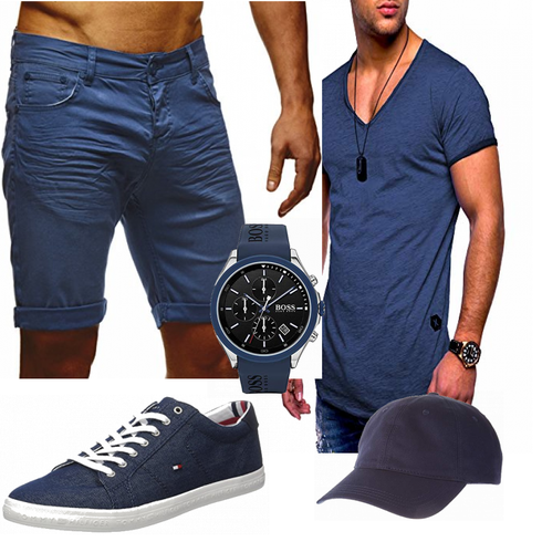 Blau T-Shirt Rello & Reese kombinieren