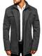 BOLF Herren Mantel Wintermantel Kurzmantel Bussines Elegant Warm Gefüttert Extreme 1977 Grau M [4D4]