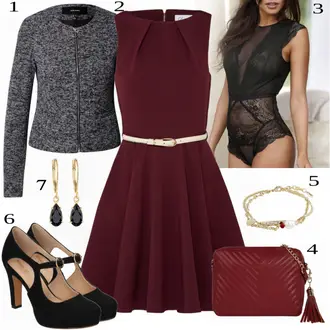 Outfit s Černá/Modrá/Fialová Krajkový Body/Tvarující tělo/Bodystockings/Síťovaný body/Krajkový set spodního prádla/Korselet/Průhledný body Lascana "Ležérní Obchodní Outfit"