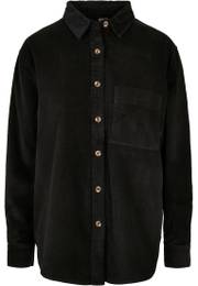 Women's corduroy oversized shirt black