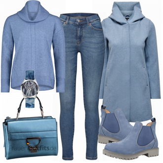 Outfit mit Blau Betty Barclay "Only Mantel"