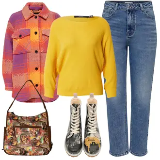 Schlichte Outfit mit Blau/Hellblau Straight Leg Jean/Knöchelstiefel/Boyfriend Jean/Cropped Jeans/Dad Jeans/Girlfriend Jeans/High Waist Jeans/Mom Jean/Formelles Hemd/Tapered-Jeans/Vintage Jeans Only "Praktischer Look"Look: Coole, 90er, Vintage, Classic, Schlichte