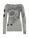 Desigual Strickpullover hellgrau / schwarz