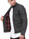Indicode Herren Manuel Lederjacke aus Leder-Imitat mit Biker-Kragen   Kunstleder Jacke Herrenjacke Motorradjacke Übergangsjacke Men Faux Leather Jacket Bikerjacke für Männer Dk Grey M