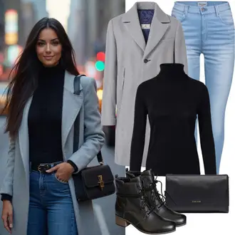 Polyester Warm Outfit met grijs Mantel met Capuchon/Wintermantel Wollen Winterjas/Duffel Mantel/Wollen Fleece Mantel/Caban Mantel vertbaudet "Perfect voor de lente"
