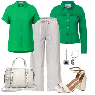 Outfit mit Grün Jeansjacke CECIL "Cooler Look Für Den Frühling"