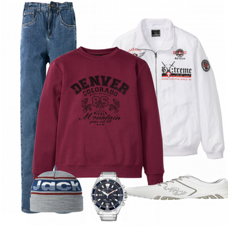 Outfit mit Weiß Sneaker Bonprix "bpc Schnrer"