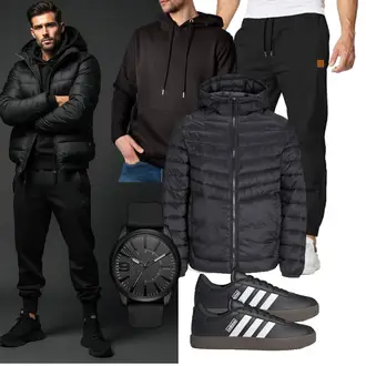 Stehkragen Outfit mit Puffer Jacke Jack & Jones "Freizeit Outfit"