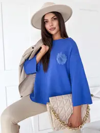Sweter damski oversize GAIA niebieski