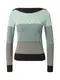 King Louie Pullover ''''Audrey'''' mint / petrol / schwarz / naturwei
