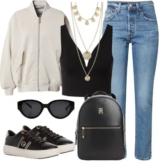 Outfity z džínu Vintage Vysoký Pas s Světle modrá/Modrá Girlfriend Džíny/Zkrácené Džíny/Džíny s Rozparkem/Zužující se Džíny/Mom Jean/Dad Džíny/High Waist Džínové Kalhoty/Vintage džíny levi's ® "Outfit na léto"Look: 50. Let, Styl, 90tá léta, Vintage, Western