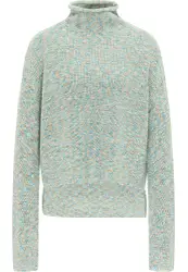 Usha Oversized trui  hemelsblauw / beige
