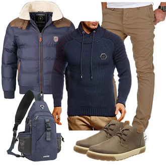 Winter Outfits Midi mit Rot/Hellblau/Dunkelblau/Blau Kastenjacke/Hybridjacke/Kunstfaserjacke/Außergewöhnliche Jacke/Daunenjacke/Trachtenstrickjacke/Steppjacke/Puffer Jacke/Winterjacke Geographical Norway "Freizeit Outfit"