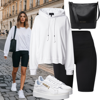 Tenues en Pantalon Jogger "Look chic avec des t-shirts oversize et un short de cycliste"