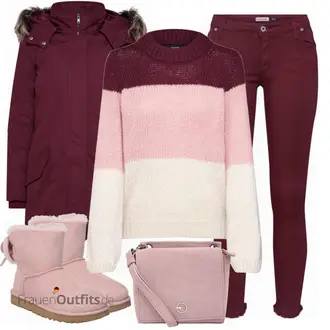 Outfit mit Beige Stiefel UGG "Vera Moda"
