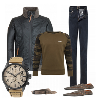 Outfit mit Grau Sneaker/Leder Sneaker Camel Active "Sarik"