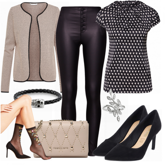 Outfit mit Blau High Heel Buffalo "Office Look"