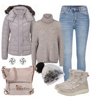 Outfit mit Grau Stiefel Timberland "Timberland"