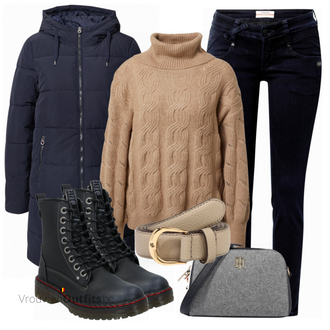 Outfit met zwart Gang "Mooie Winter Look"