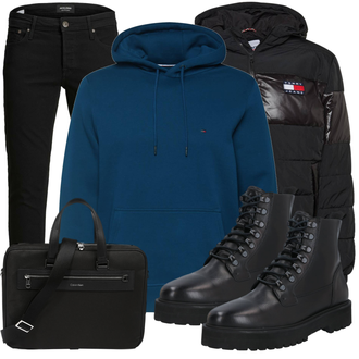 Outfit mit Schwarz Hose Jack & Jones "Freizeit Outfit"