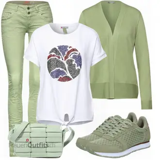 Outfit mit Grün Schuh Sneaker WODEN "Perfekt für den Frühling"