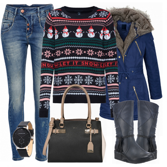 Outfit met blauw Gang "LetItSnow"