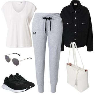 Outfit mit Schwarz Under Armour "Sportliches Freizeitoutfit"