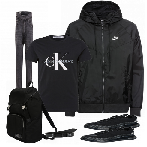 Schwarz Tasche Rucksack Calvin Klein kombinieren