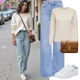 Wide Leg Jeans Outfits image