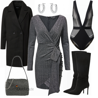 Outfit mit Kleid Große Größe AX Paris "Glitzer Abendlook"