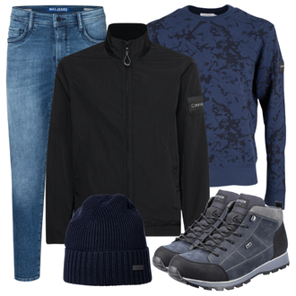 Outfit mit Schwarz Stiefel Rieker "Herbstlicher Look"