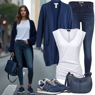 Kombinacije od trapera sa Bijela Bustijer-top Gina Tricot "Slobodno vrijeme Outfit"