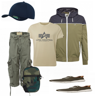 Outfit mit Grau Leder Sneaker/Sneaker Camel Active "Freizeit Outfit"