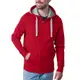HRM Herren Hooded Kapuzenpullover, Rot, M