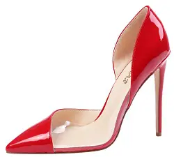 AOOAR Damen High Heels Mode Schuhe A-Rot&Transparenzfilm Kleid-Partei Pumps EU 38