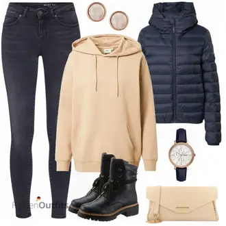 Herbst Outfit mit Dunkelblau/Grau Lederjacke/Biker Jeans/Sportschuhe/Regular-Fit Jeans/Slim Fit Jeans/Leder Schuhe/Sweatjeans/Thermojeans/Herren Lederjacke/Winterjacke/Jeansjacke/Jacke Mit 3/4 Ärmel/Jacke mit Seitlichem Reißverschluss/Merinojacke/Kurze Jeansjacke/Frühlingsjacke/Nachhaltige Jacke/Übergangsjacke/Uniformjacke Noisy may "Bequemer Alltagslook"