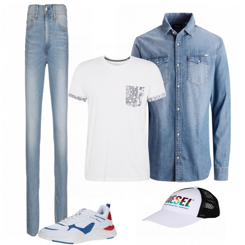 Blau Hemd Jack & Jones kombinieren